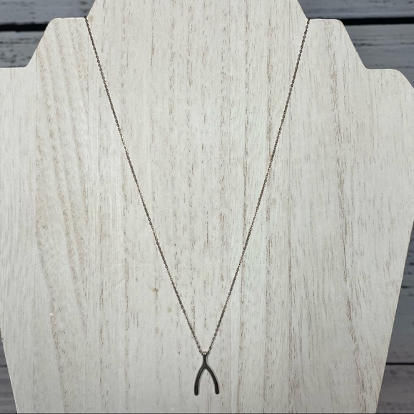 Jewelry - Vintage GoldPlated/Sterling Silver Necklace with Wishbone Pendant (Adjustable)